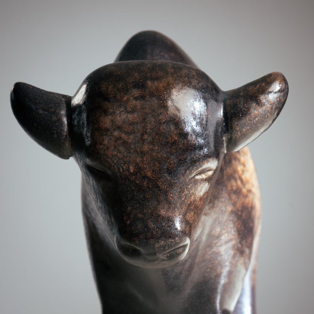 Brutalist Ceramic Bull Sculpture from Ruschka, 1960s For Sale - Image 3 of 8