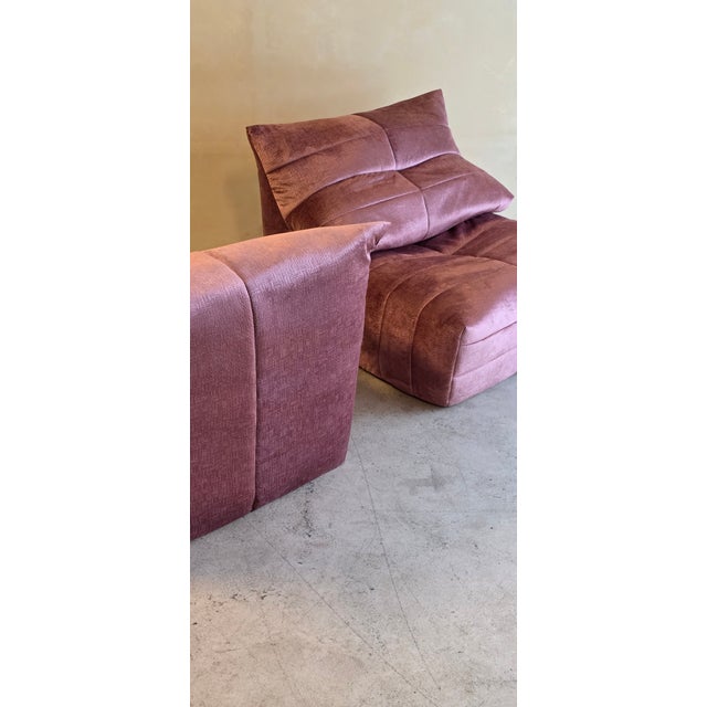 Vintage Lounge Chairs in Velvet Rose Fabric by Marc Held for Dunlopillo, 1970s, Set of 2 For Sale - Image 11 of 14