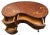 Gorgeous Vintage French Desk Kidney Shaped Vanity Three Carved Drawers, Inlays, Rare Petite Size 38" Wide X 20" Deep X 30"...