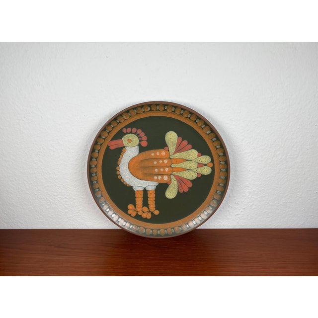 Vintage German Ceramic Wall Plate with Bird Design from Keramik Manufaktur Kupfermühle, 1970s For Sale - Image 9 of 14