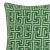 100% weatherproof fabric outdoor Greek key patterned vibrant emerald green and white pillow. Piping around edges and...
