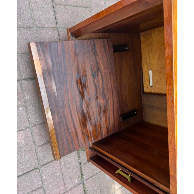 Mid-Century Modern Tambour-Door Walnut Cabinet For Sale - Image 9 of 10