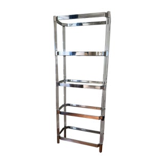 1960s Lucite and Stainless Steel 5 Shelf Etagere Attributed to Charles Hollis Jones For Sale