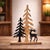 Contemporary Woodland Deer and Pine Tree Silhouette Décor For Sale - Image 3 of 4