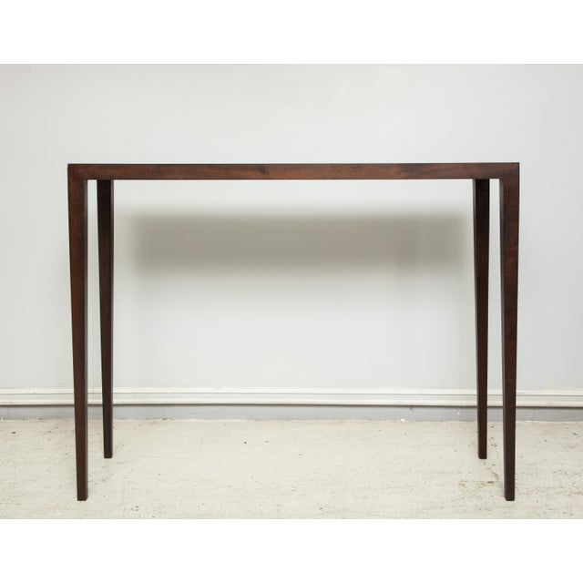 Modern Bespoke Parchment Top Mahogany Console Table For Sale - Image 3 of 10