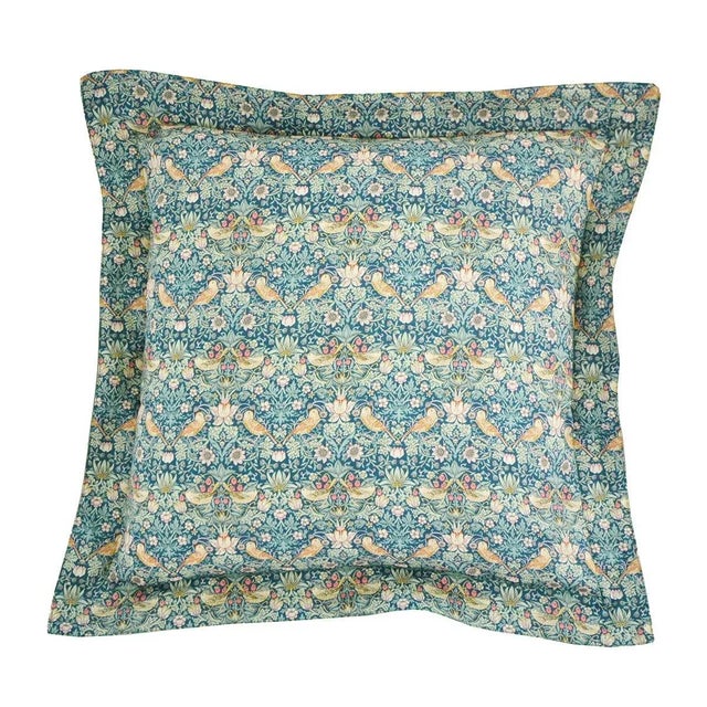 Outdoor Cushion Made With Liberty Fabric Strawberry Thief For Sale In San Francisco - Image 6 of 6
