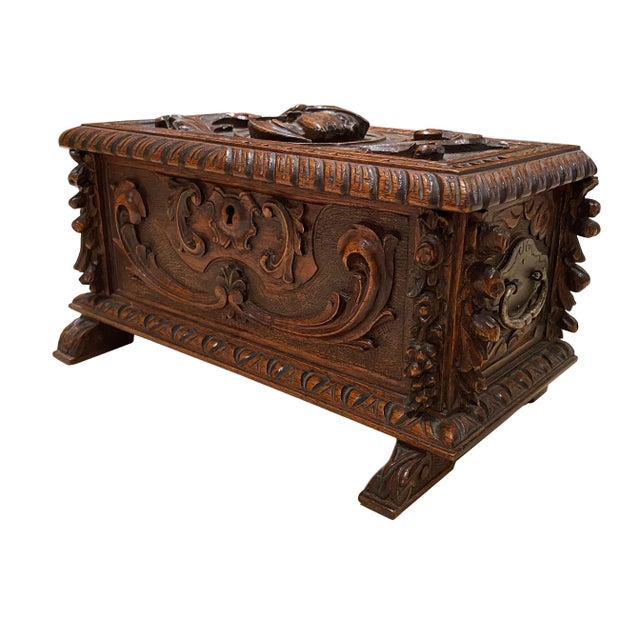 Late 18th century to early 19th century carved walnut box from France.