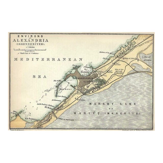 Antique Alexandria Egypt Map For Sale