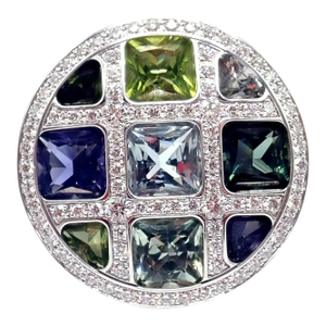 Cartier Pasha Diamond Tourmaline Aquamarine White Gold Ring, Size 6