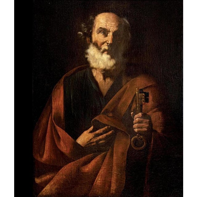Francesco Fracanzano, Saint Peter, 1600s, Oil on Canvas For Sale - Image 8 of 9