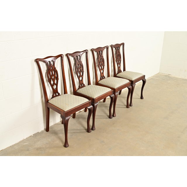 Henredon Style Georgian Carved Mahogany Dining Chairs, Set of Four For Sale - Image 12 of 12
