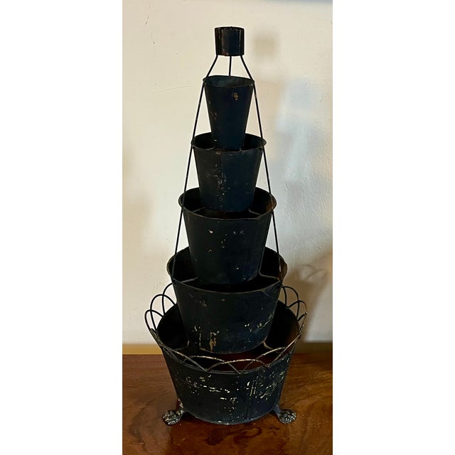 Antique 19th Century French Tole Graduated Six Tiered Tulipiere Flower Frog Centerpiece For Sale - Image 11 of 13