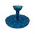 L E Smith Moon & Stars Cake Stand Peacock Blue For Sale In Los Angeles - Image 6 of 7