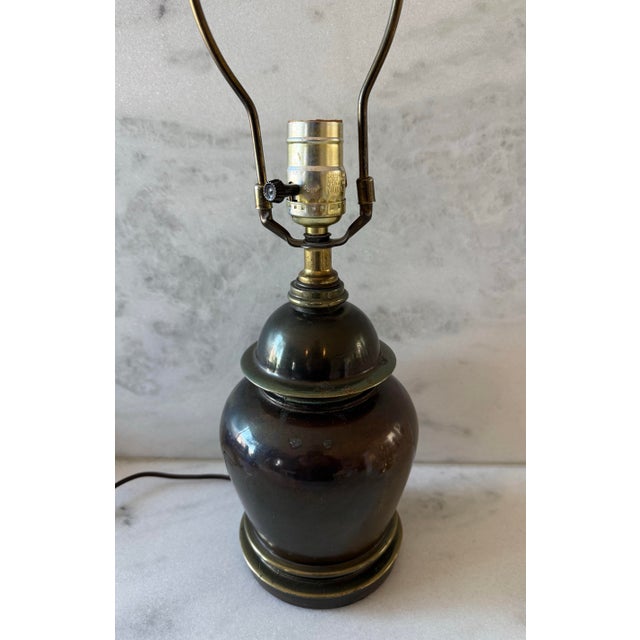 Vintage Small Brass Ginger Jar Table Lamp For Sale In Austin - Image 6 of 9