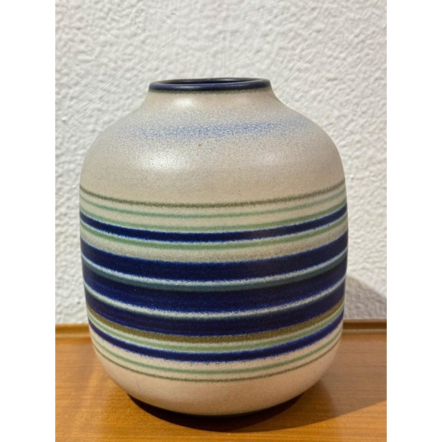 Blue Mid-Century Ceramic Vase from Serra For Sale - Image 8 of 8