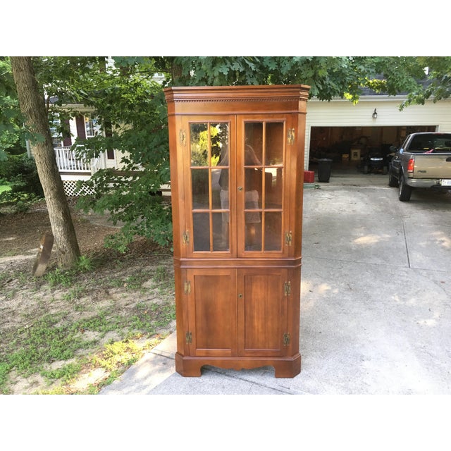 Craftique Mahogany & Cherry Corner Cupboard Chairish