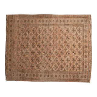 Vintage Distressed Turkmen Carpet - 8'2" X 10'5" For Sale