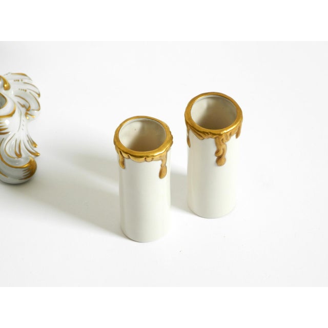 Mid-Century Hand-Painted Porcelain Wall Lamp from Porzellanmanufaktur Dresden, Saxony, 1950s For Sale - Image 17 of 18