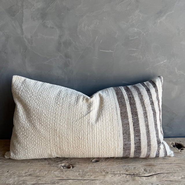 - Size: 16" x 29" - Crafted from authentic vintage Turkish hemp rugs, each pillow is a one-of-a-kind statement piece rich...