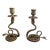 Pair of French Art Deco Brass Serpent Candle Holders, Circa 1920s For Sale