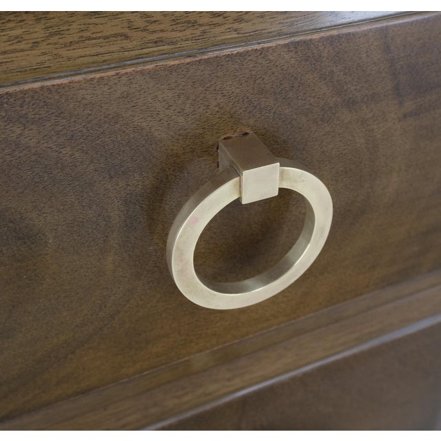 Pair of Gibbings Widdicomb Solid Brass Ring Drop Pulls Bachelor Chests Dressers For Sale - Image 16 of 18