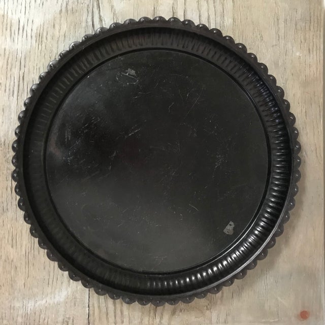 Rustic Vintage Scalloped Metal Trays - Set of 4 For Sale - Image 3 of 6