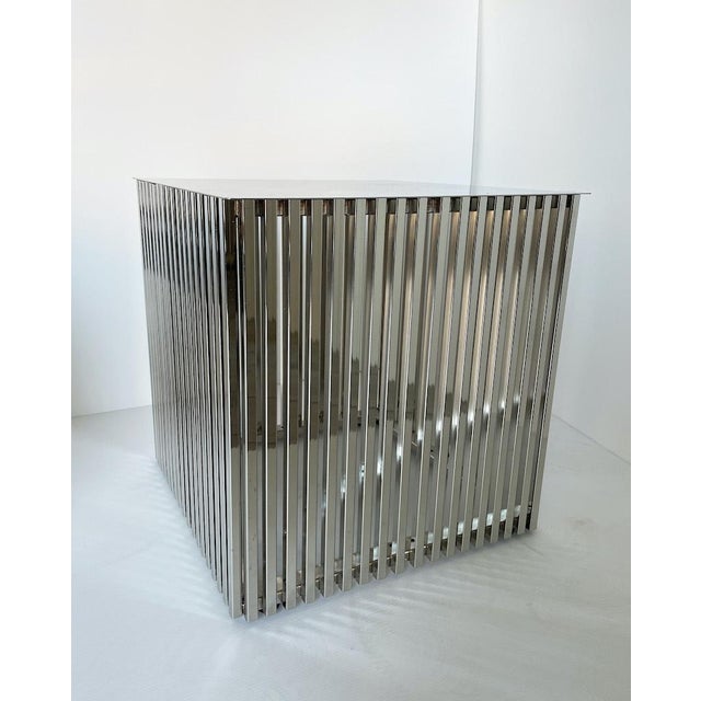 Cubic Tables in Chromed Metal, 1970s, Set of 2 For Sale - Image 4 of 8