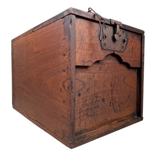 Antique Japanese Wooden Zenibako Box, 1860s For Sale