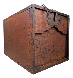 Antique Japanese Wooden Zenibako Box, 1860s