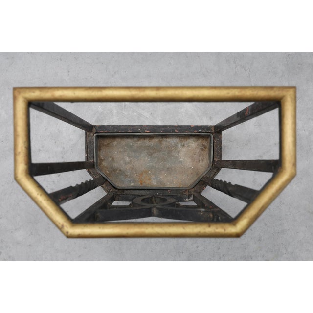 Art Deco Metal Umbrella Stand with Geometric Openwork and Brass Rim, Belgium, 1920s For Sale - Image 9 of 17