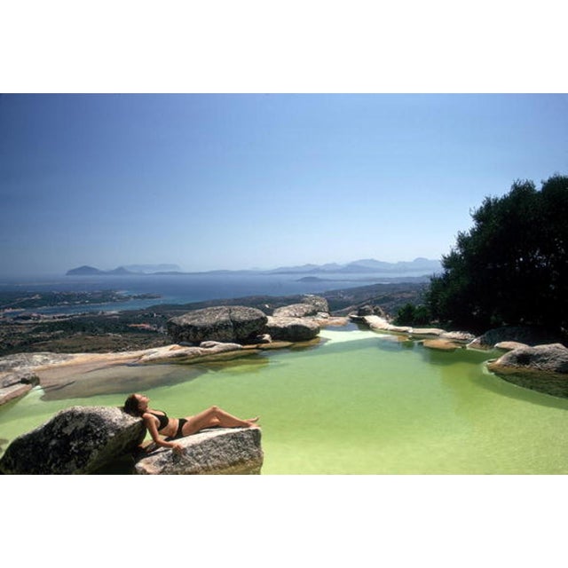 Slim Aarons, Sunbather on Rock, Estate Stamped C-type Print For Sale - Image 3 of 3