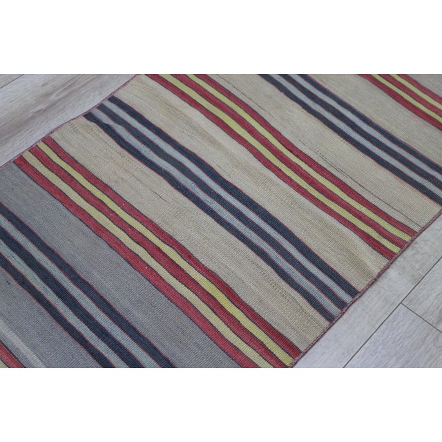 1970s Vintage Turkish Striped Runner Kilim For Sale - Image 4 of 10