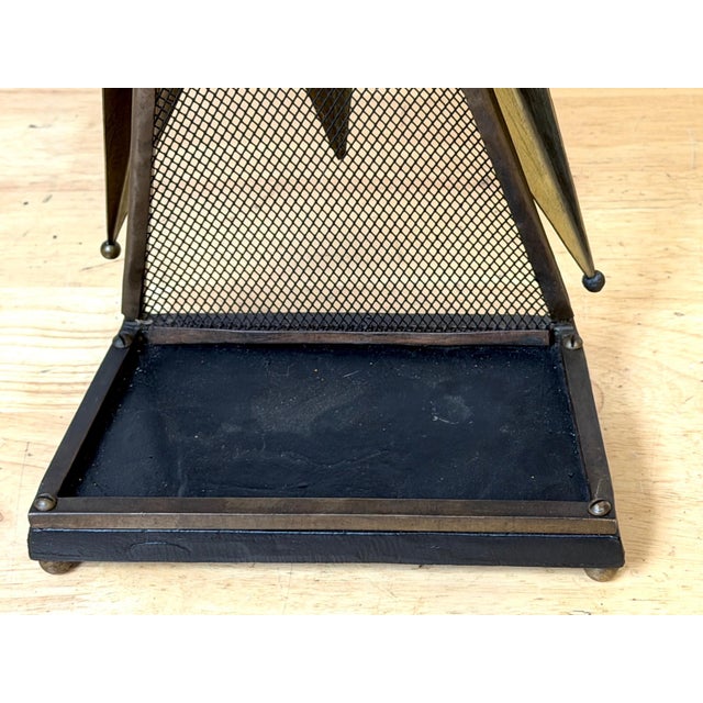 Diminutive Jacques Adnet, Attributed -Sunburst Fire Screen, France, C 1950 For Sale - Image 11 of 12