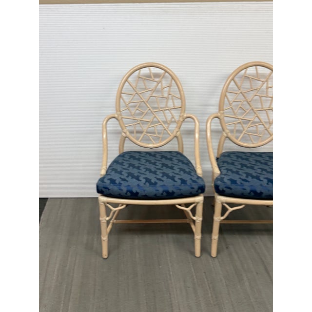 Mid-Century Modern Elinor McGuire for McGuire Furniture Crackled Ice Dining Chairs, Pair For Sale - Image 3 of 12
