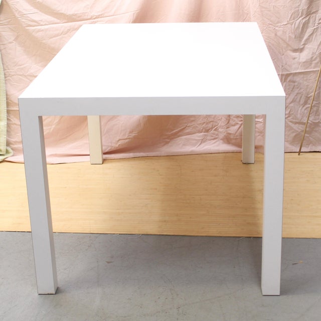 1980s Vintage 1980s White Parsons Table Dining Table For Sale - Image 5 of 5