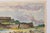 Mid-Century Modern Mid-Century Swedish Outsider Folk Art Original Watercolor Painting, Coastal Landscape With Fortress For Sale - Image 3 of 7
