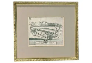Antique St. James Palace Plan Engraving