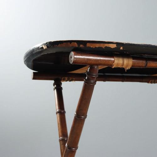 Lacquered Wood Tray Table For Sale - Image 4 of 8