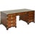 Mid Century English Campaign Mahogany Partner Desk Green Leather Top For Sale - Image 11 of 11