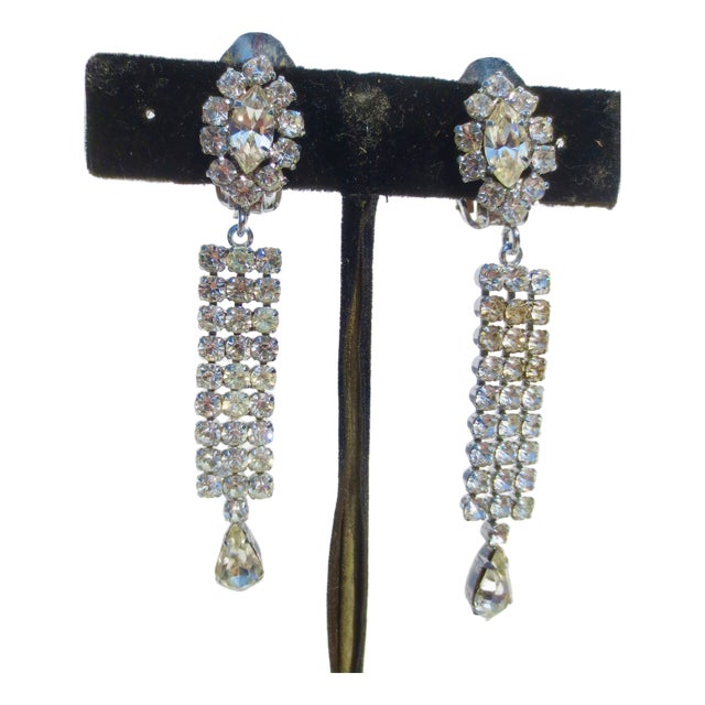 Rhinestone Clip-on Earrings For Sale