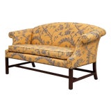 Baker Colonial Williamsburg Blue & Yellow Settee Sofa For Sale