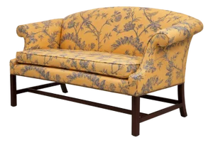 Baker Colonial Williamsburg Blue & Yellow Settee Sofa
