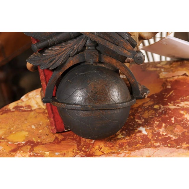 19th Century French Carved Oak Wall Fragment Depicting Scientific Instruments For Sale - Image 9 of 12