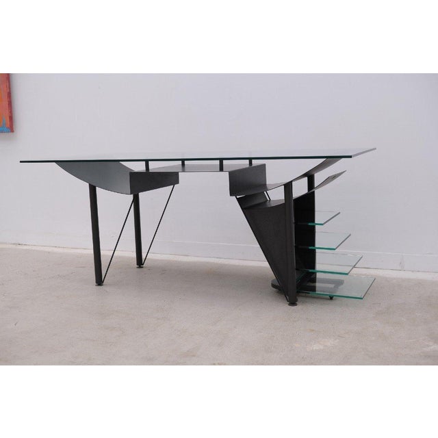 Modern Desk and Rolling Block 007 by Hélène Galdini for H. Galdini, 1980 For Sale - Image 3 of 11