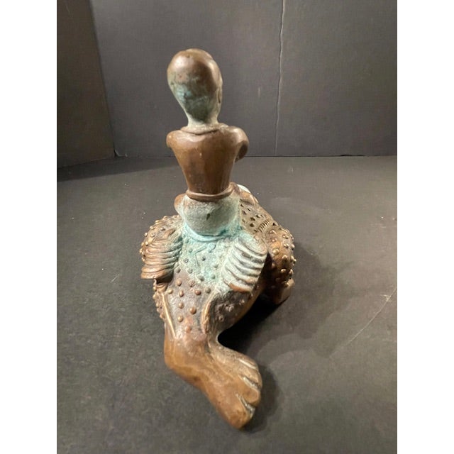 17th/18th Century Bronze of Chinese Tao Diety Liu Hai Astride His Golden, 3-Legged Toad For Sale In Saint Louis - Image 6 of 9