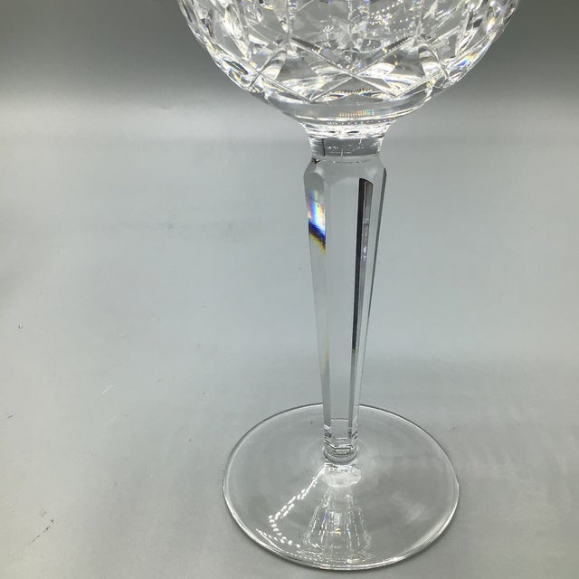 Waterford Kildare Hock Wine Plain Base Blown Crystal Wine Glasses-Set of 2 For Sale - Image 10 of 12