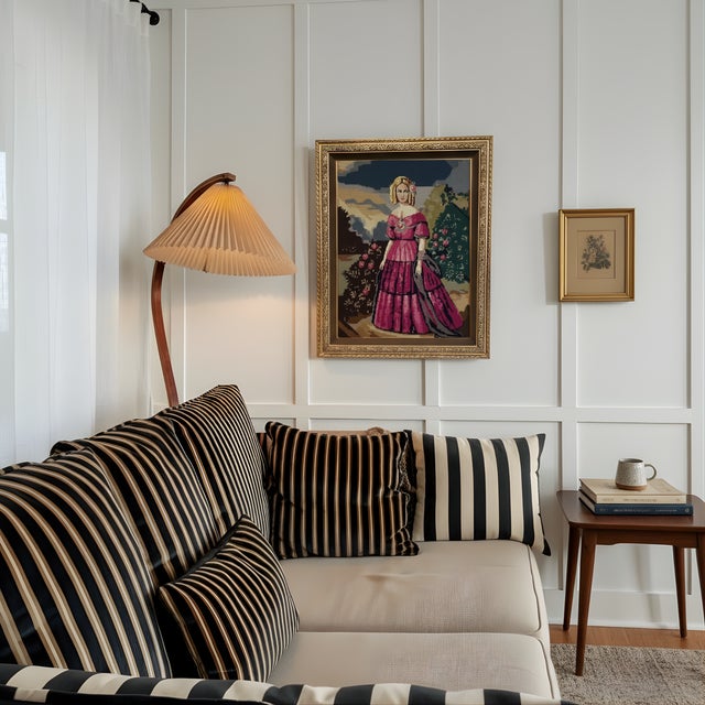 Victorian Handstitched "Barbella" in Museum Frame For Sale - Image 3 of 3