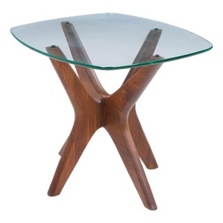 Adrian Pearsall for Craft Associate Mid Century Walnut Jacks Side Table For Sale