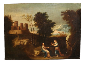 Spanish Artist, Jesus and the Samaritan Woman at the Well, 1680, Oil on Canvas