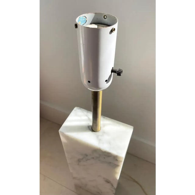 Monolithic Elizabeth Kauffer Statuary Marble Table Lamp for Nessen Studio Unmarked, 1950s For Sale - Image 10 of 11